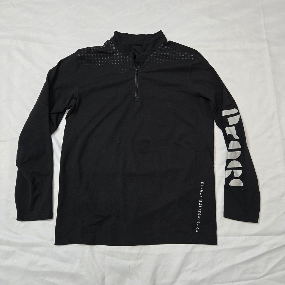 Reebok pullover Men's Large‎ L Black 1/4 zip Crossfit Gym Training long sleeve